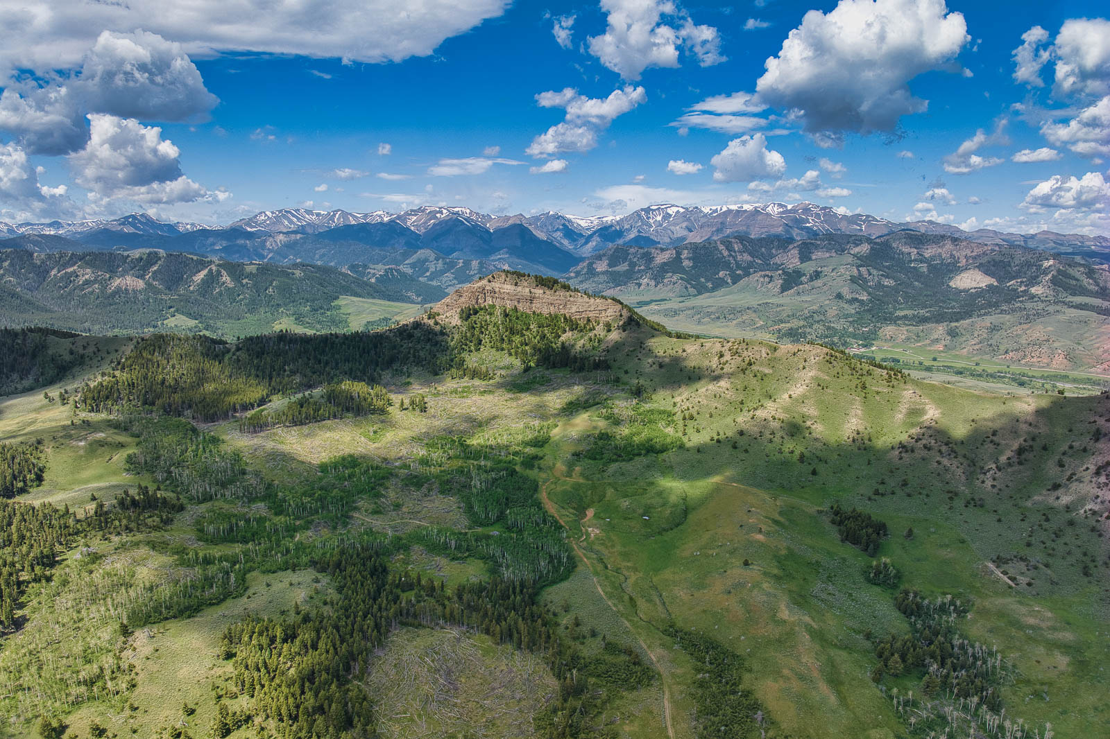 Wyoming ranch for sale aerial landscape view