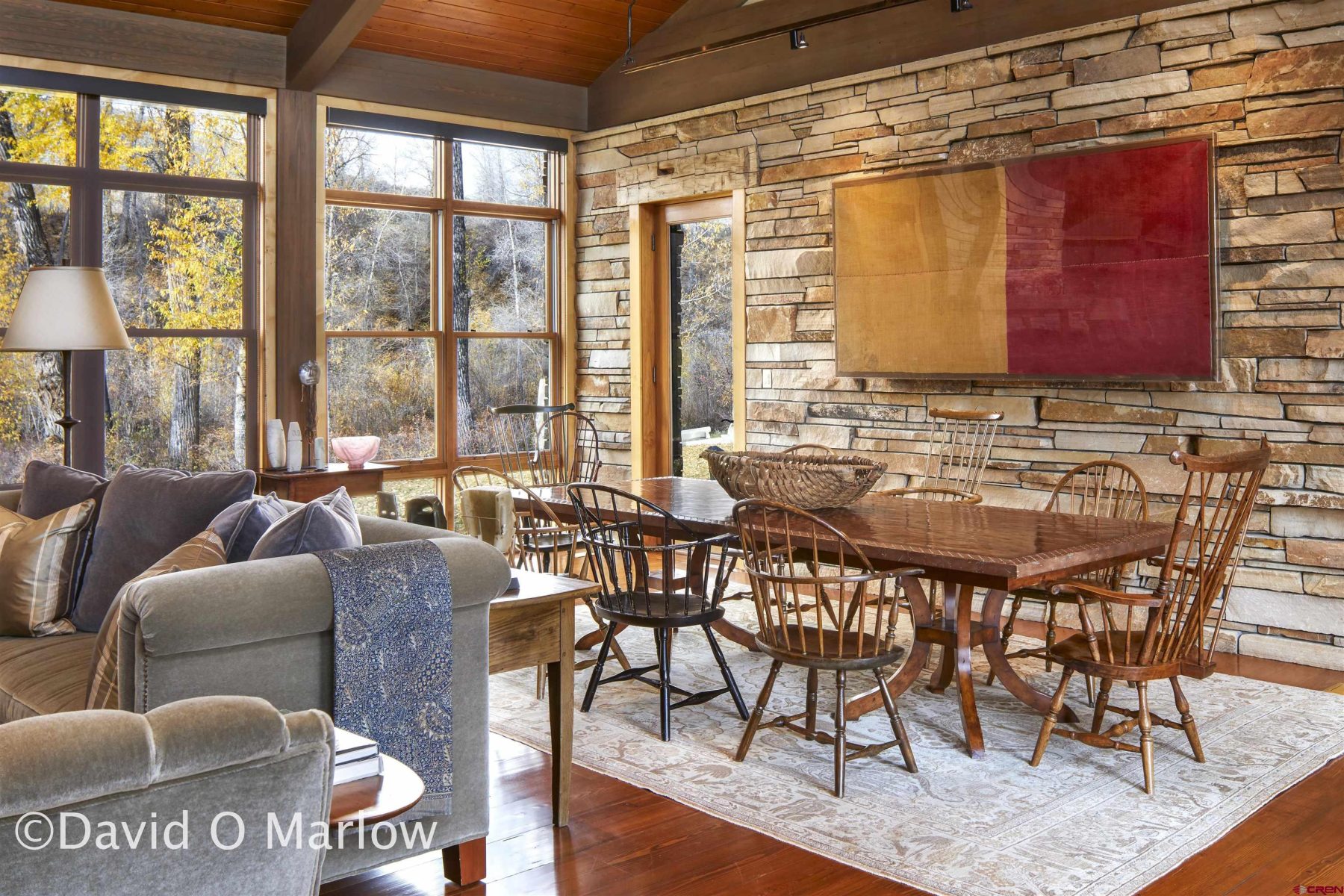dining room area on ranch in Colorado for sale