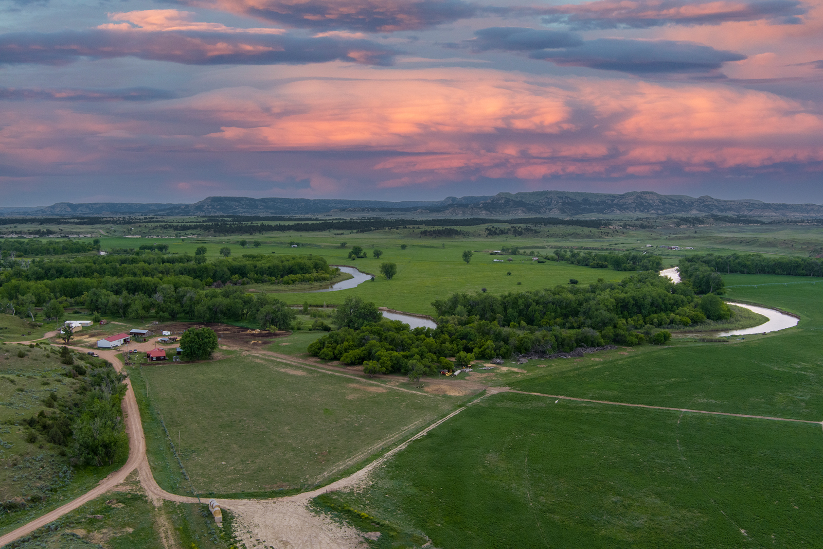 sunset on Bowman Creek Ranch