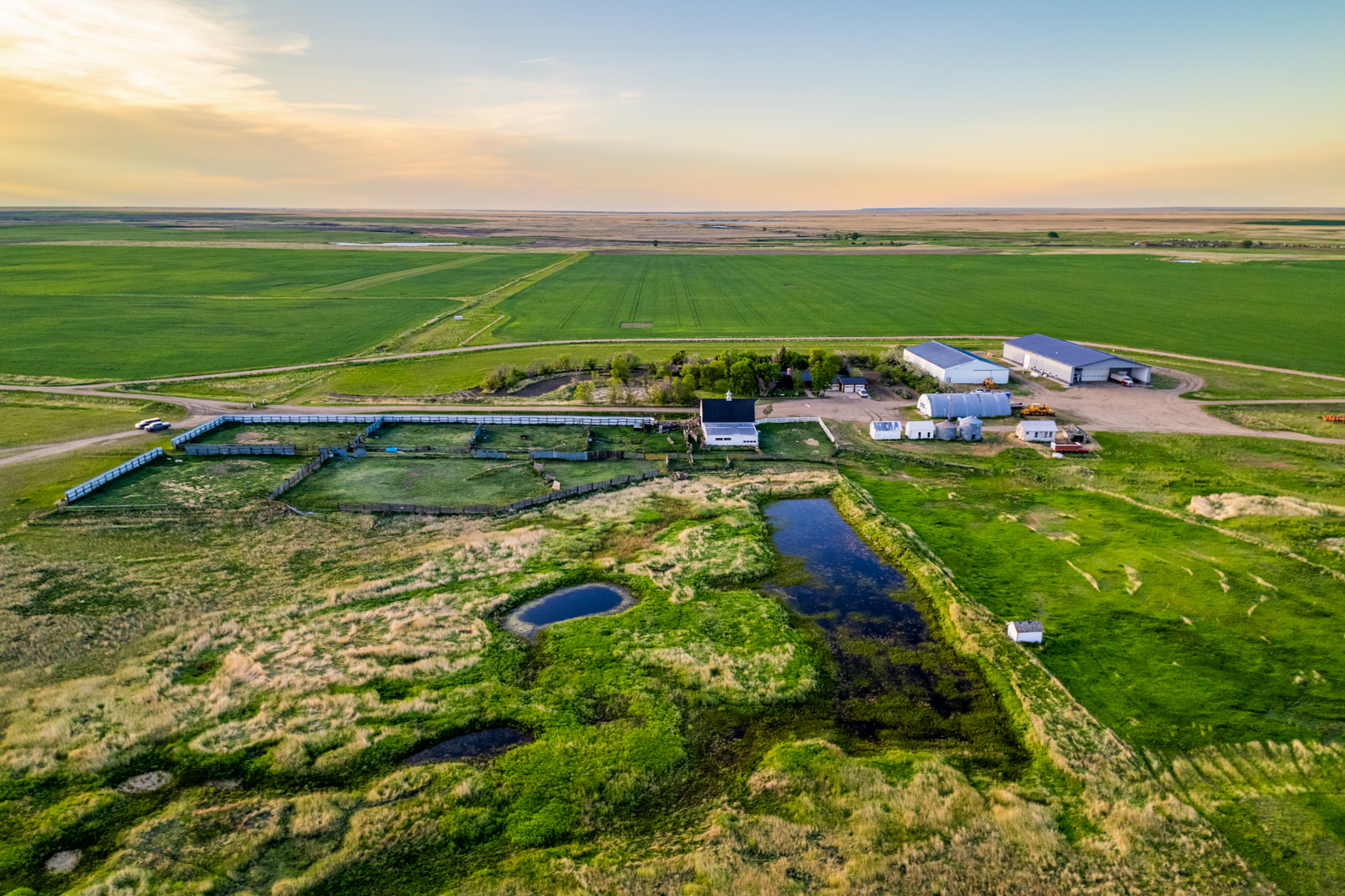 aerial view of farm in Montana for sale