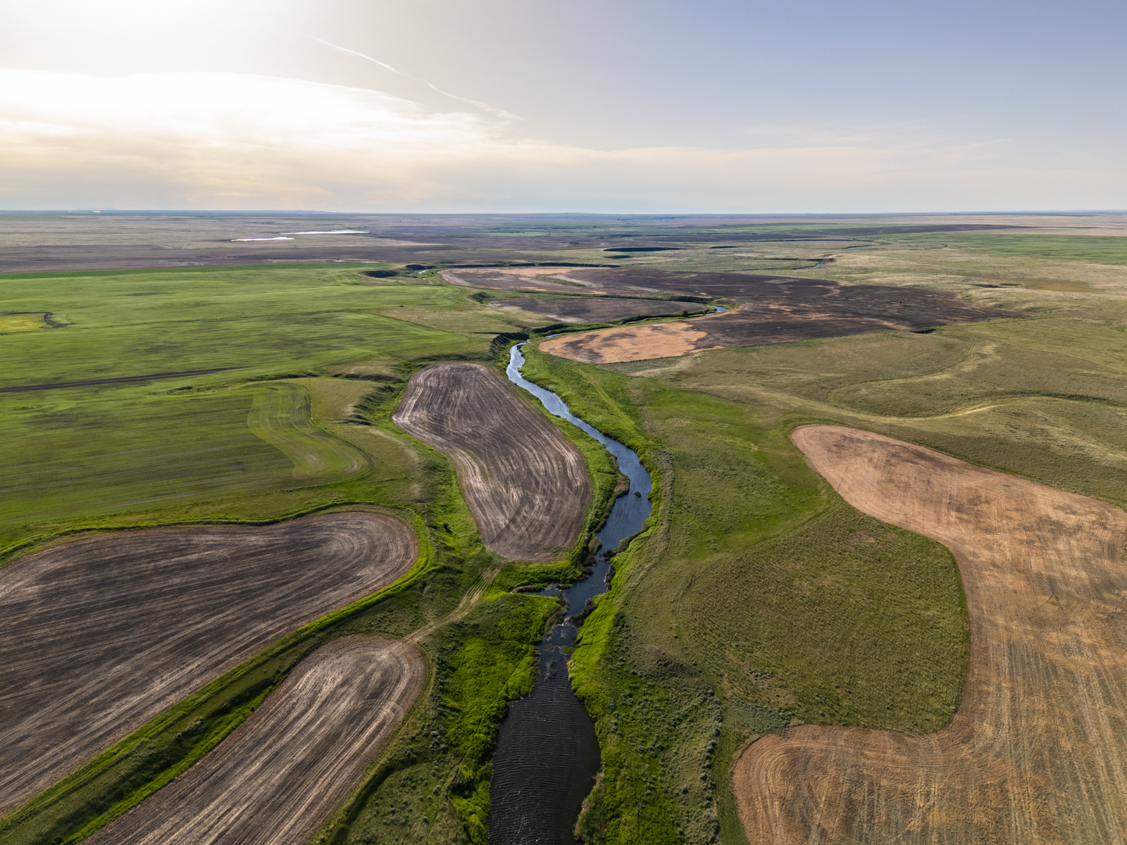 river in the farmland