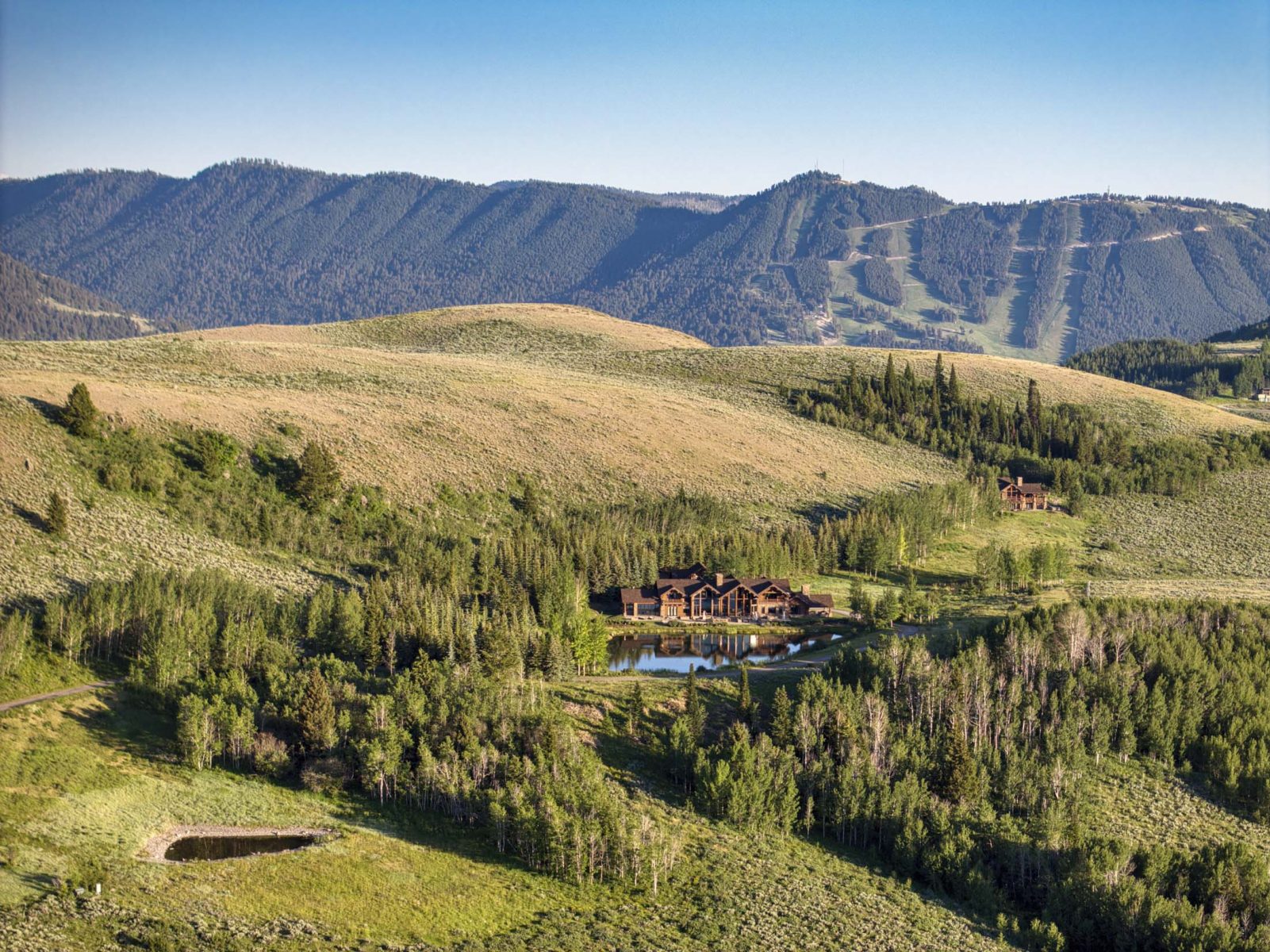 aerial view of family compound in Wyoming