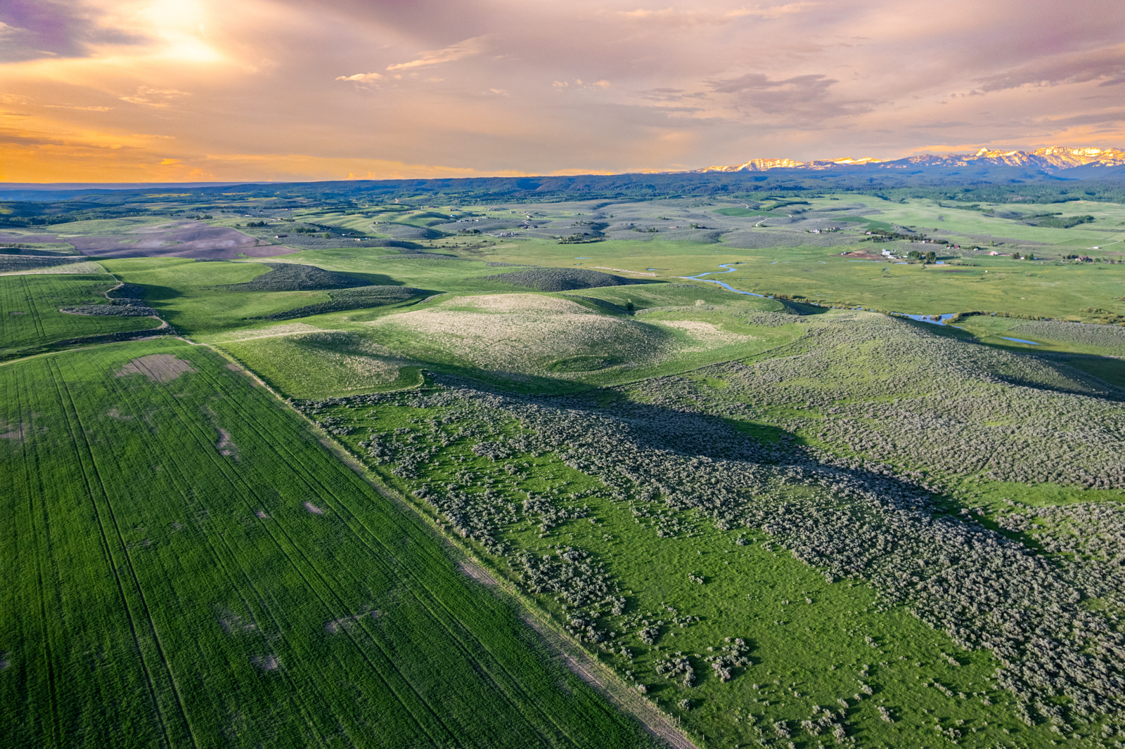 aerial view of idaho ranch for sale