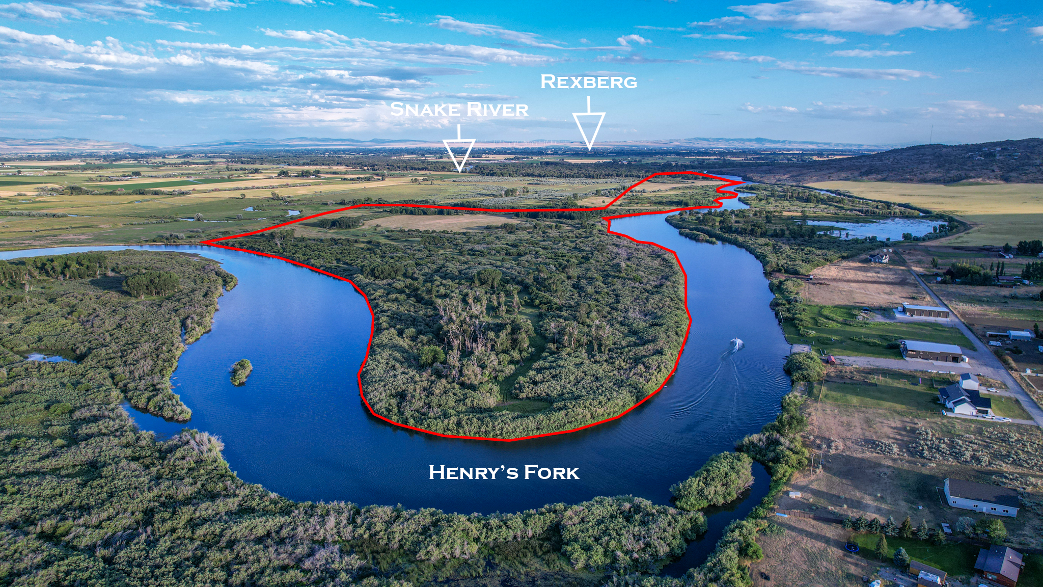 Henry's Fork Ranch property lines next to river