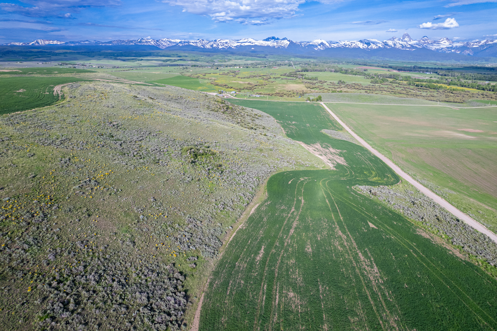 aerial view of idaho ranch for sale