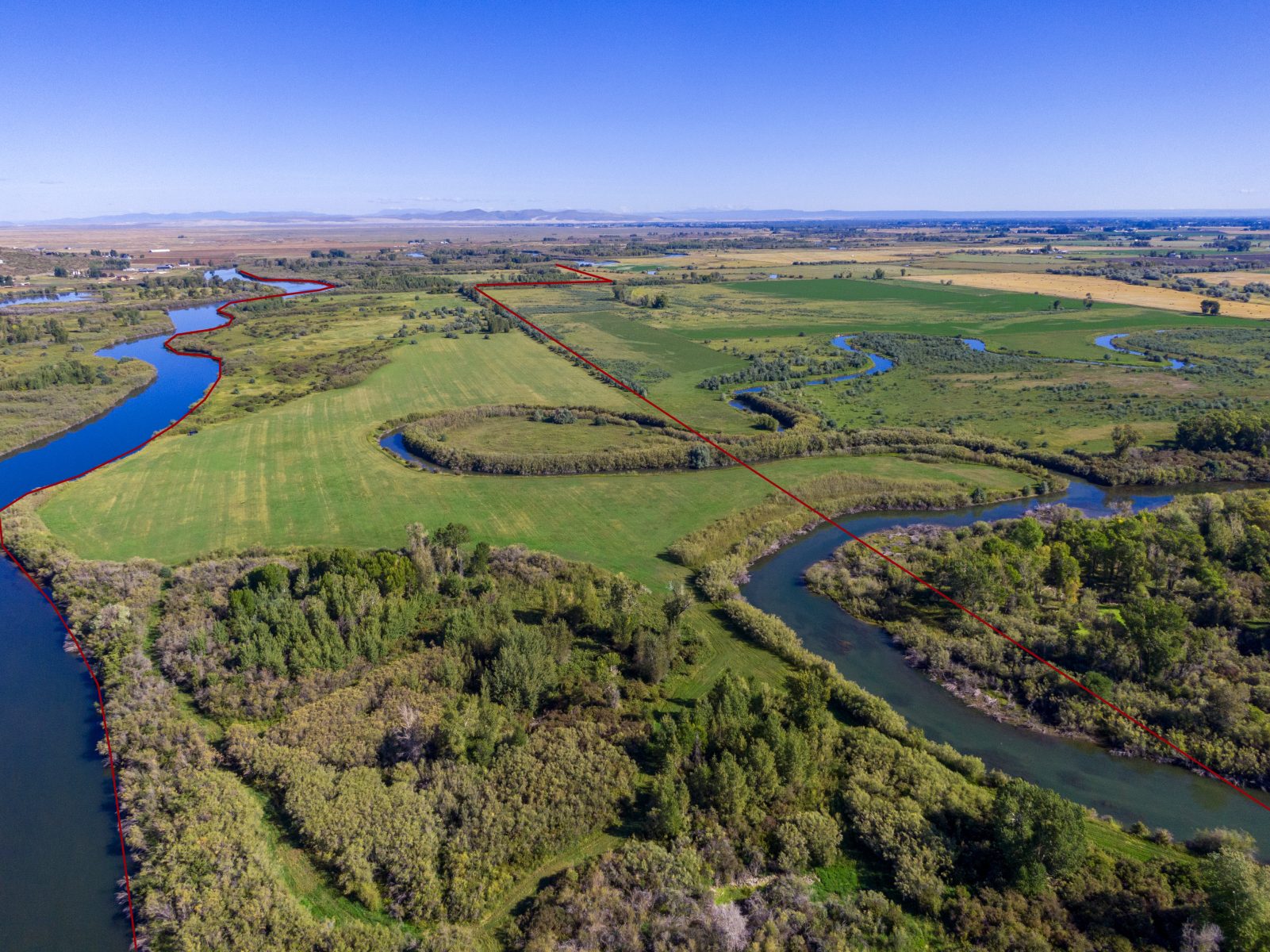 arial view of land in idaho for sale