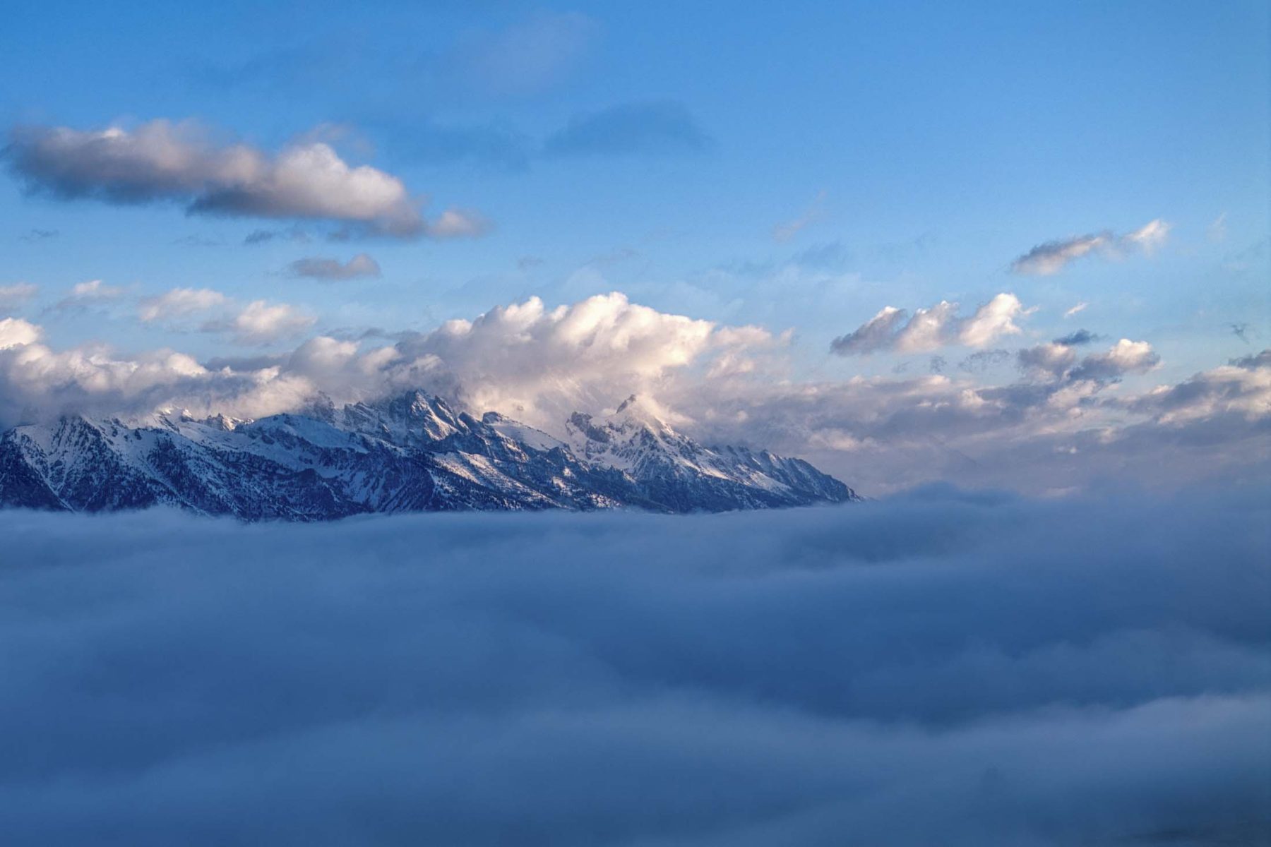mountains in the clouds