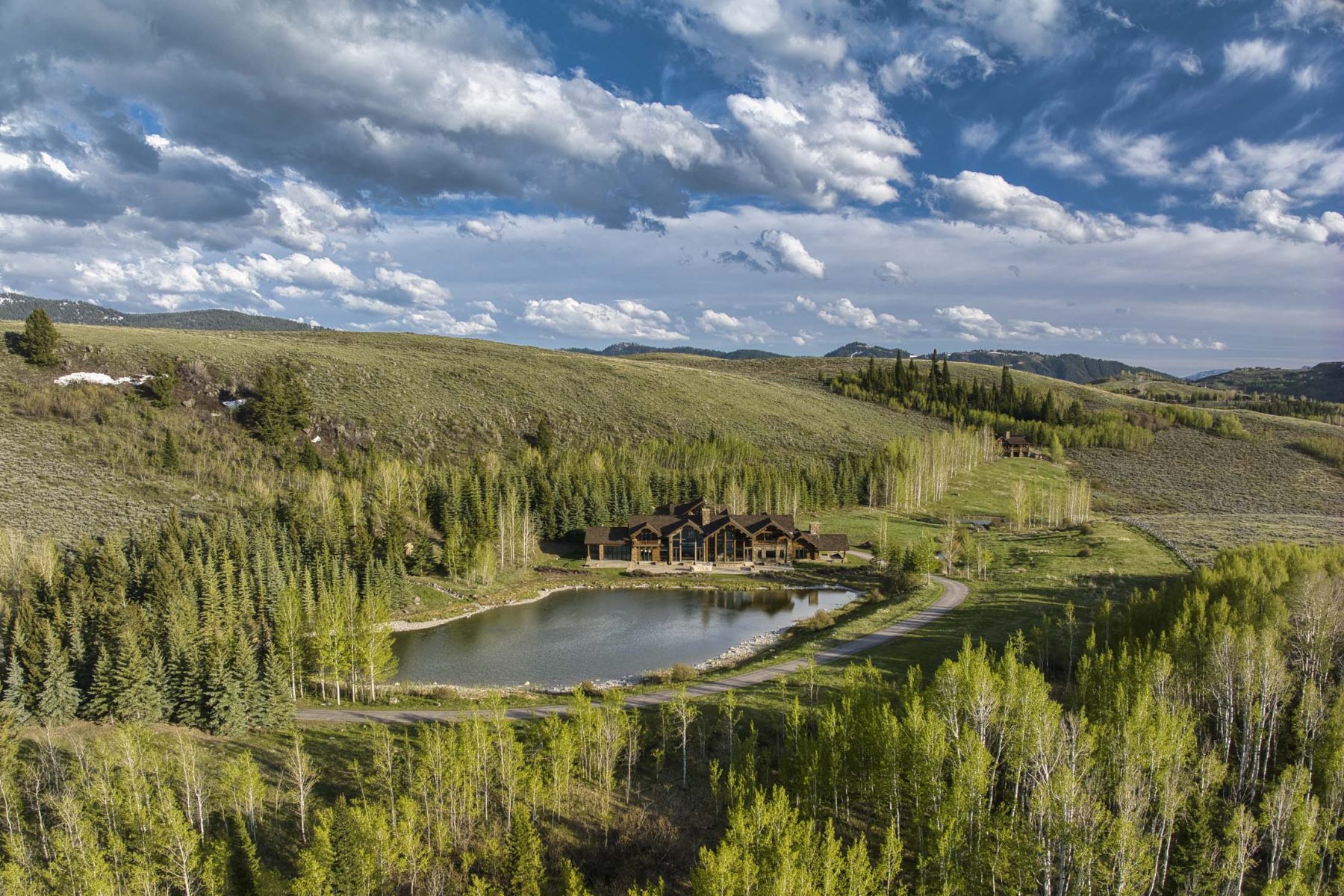 pond on family compound in Wyoming