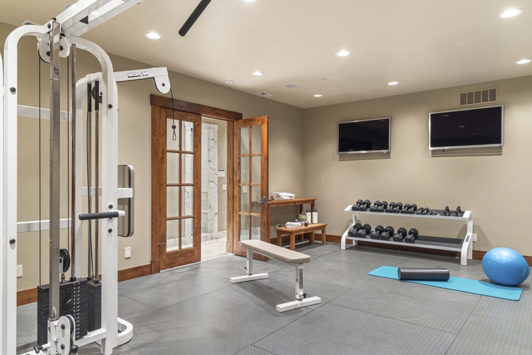 gym on family compound in Wyoming