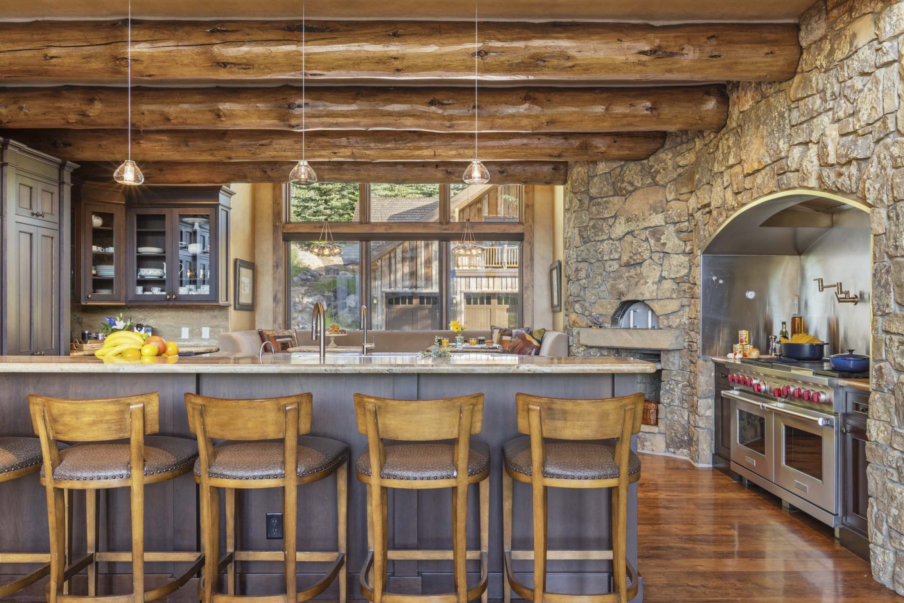 bar stools in kitchen