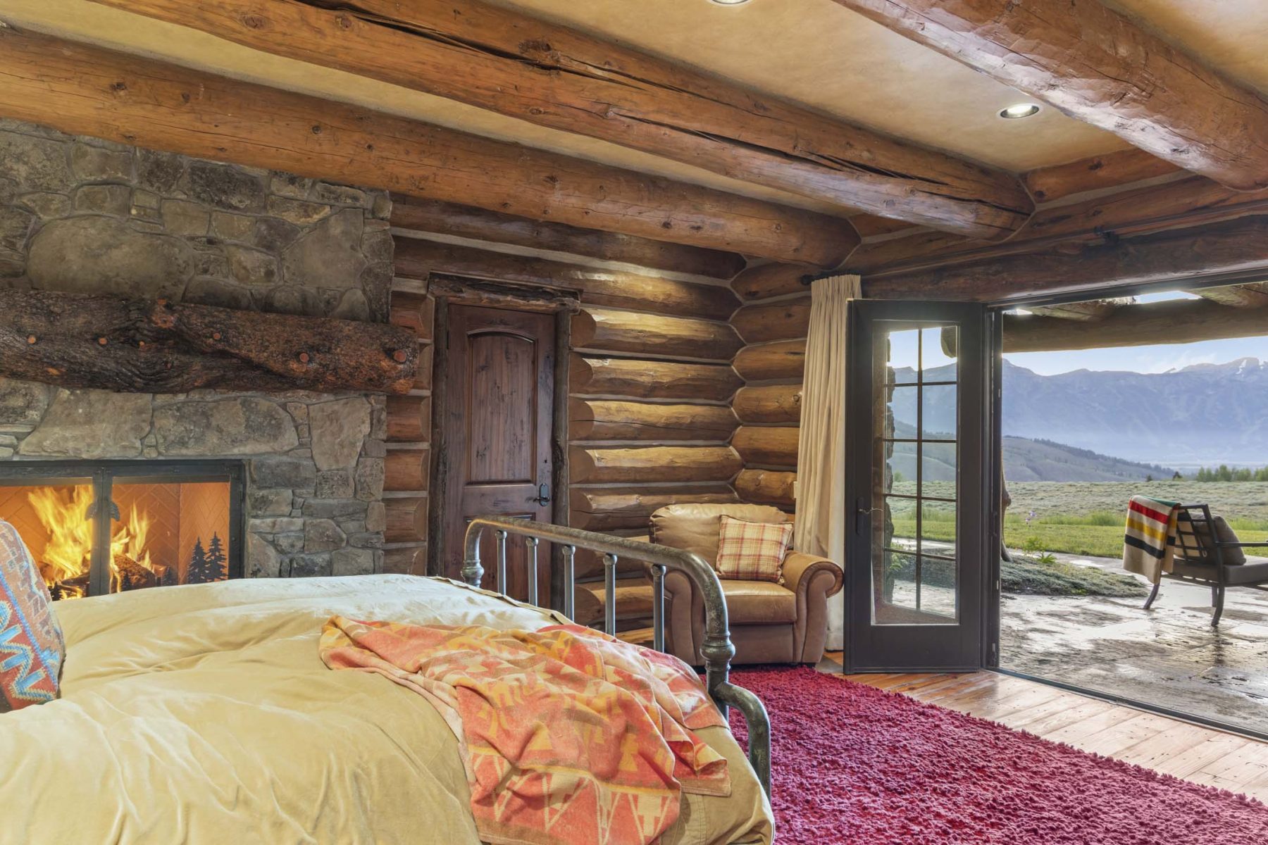 bed with porch doors