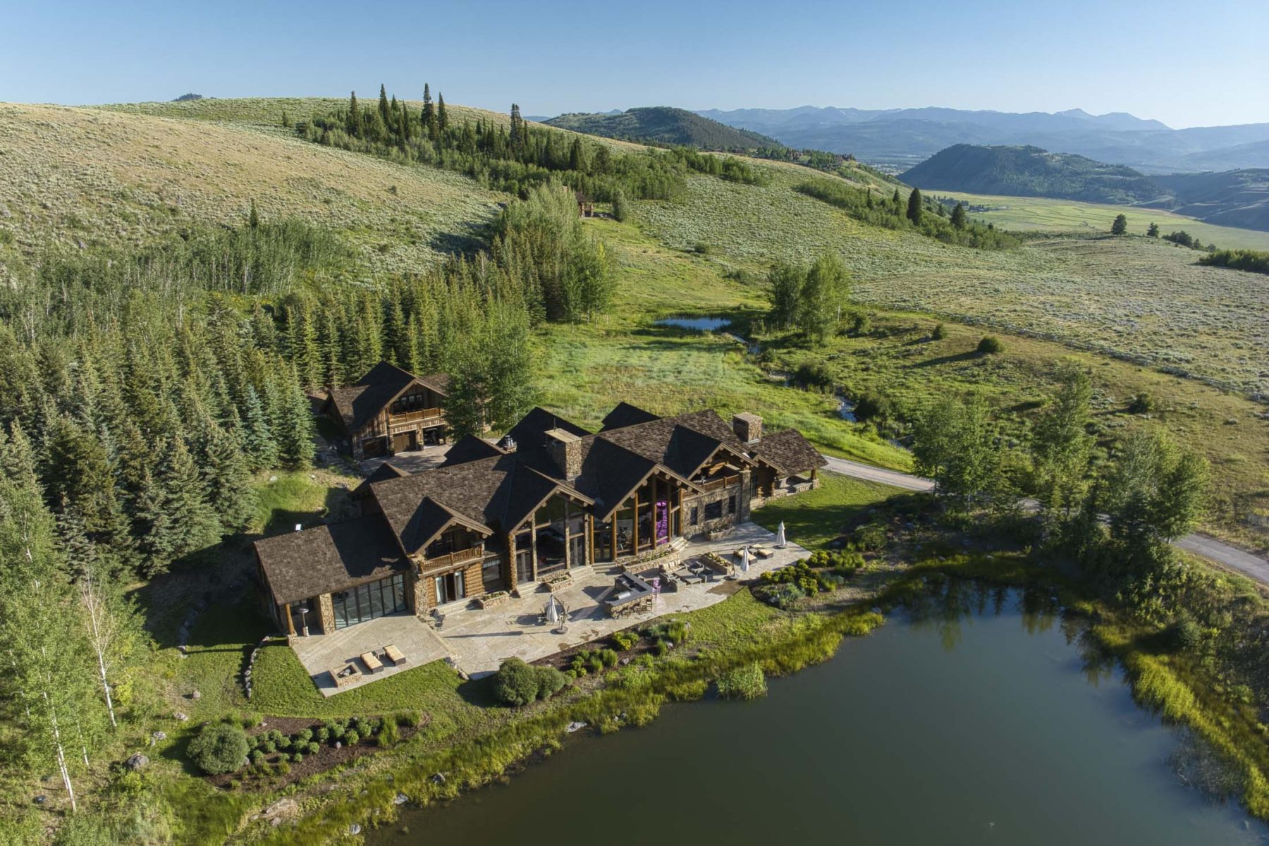 aerial view of main house