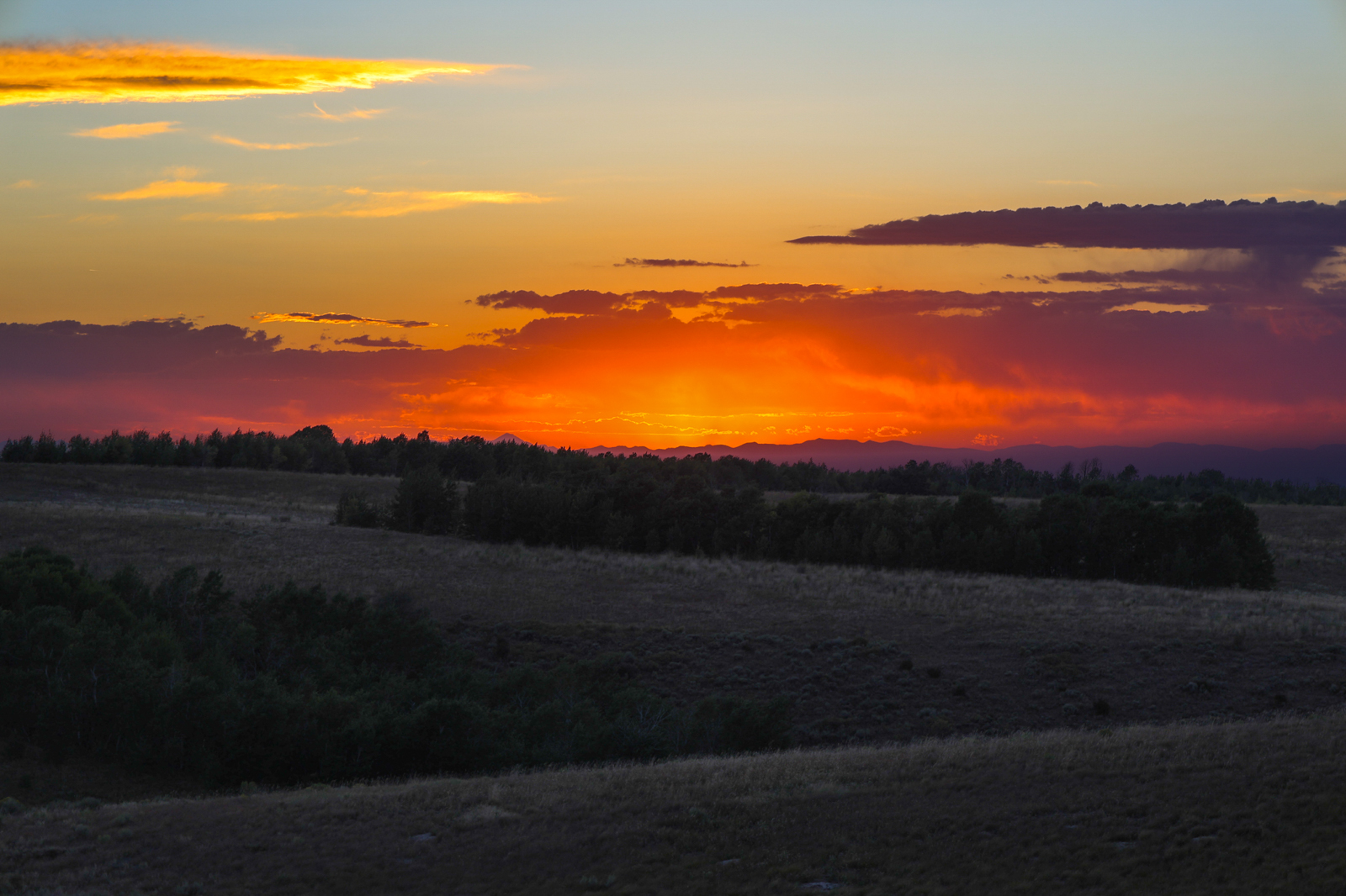 sunset on farmland in idaho