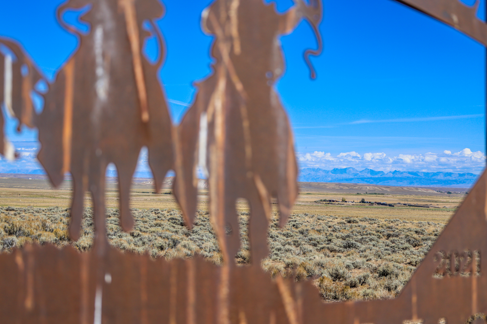metalwork on gate sign