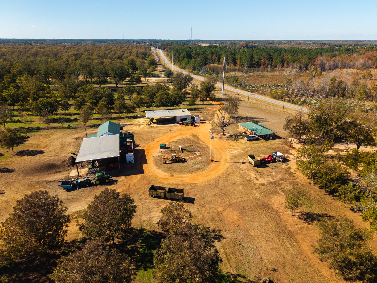 aerial view of property buildings
