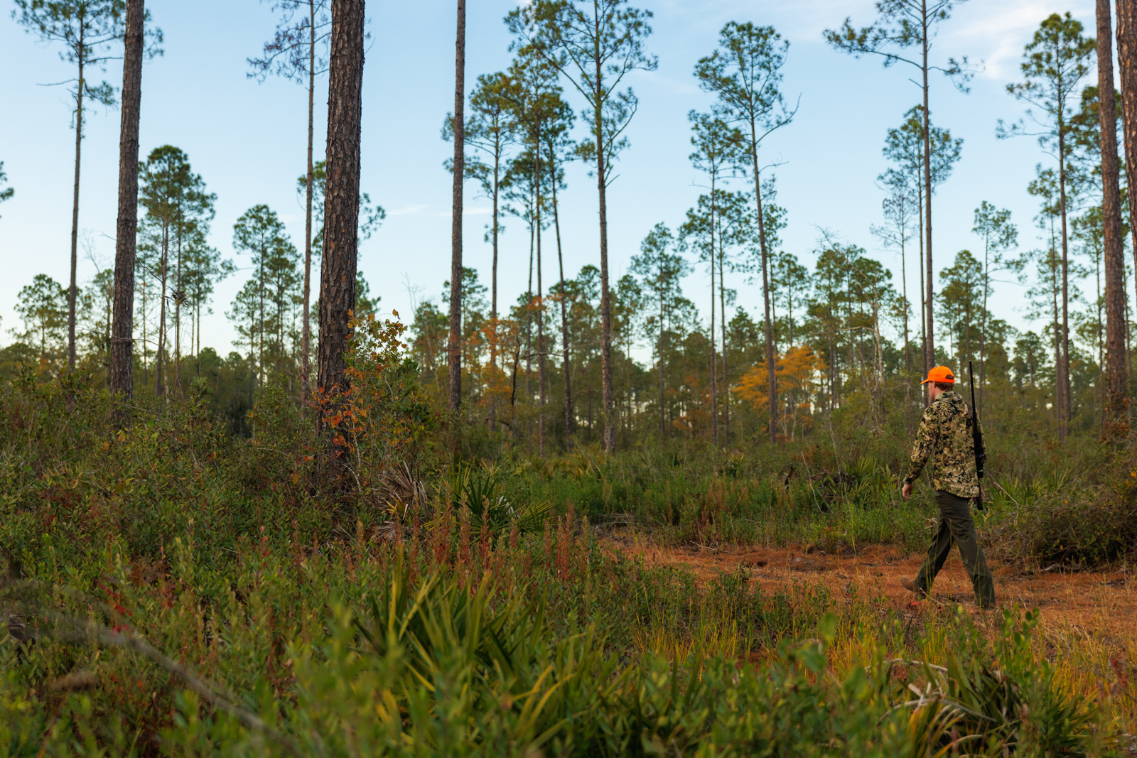hunter walking on trail