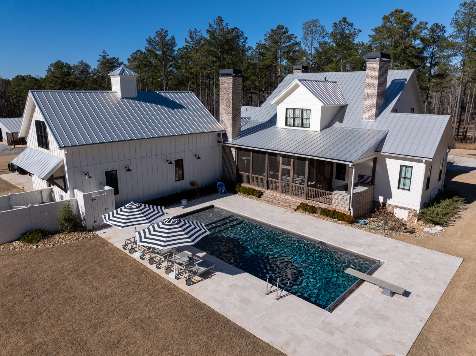 main house with pool