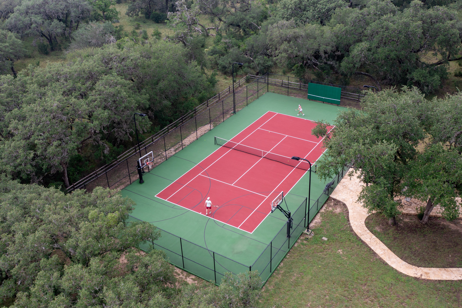 tennis court on texas hunting ranch for sale